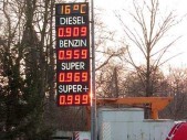 Preisanzeige und Temperaturanzeige